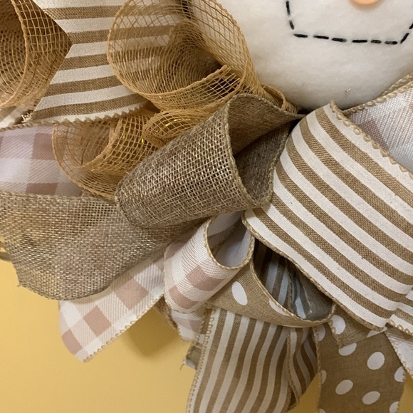 NWT Custom Designed Champagne Snowman Wreath - Picture 5 of 5